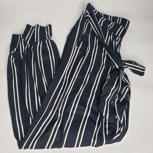 LA Gypsy Blue and White Stripe Joggers Size Medium